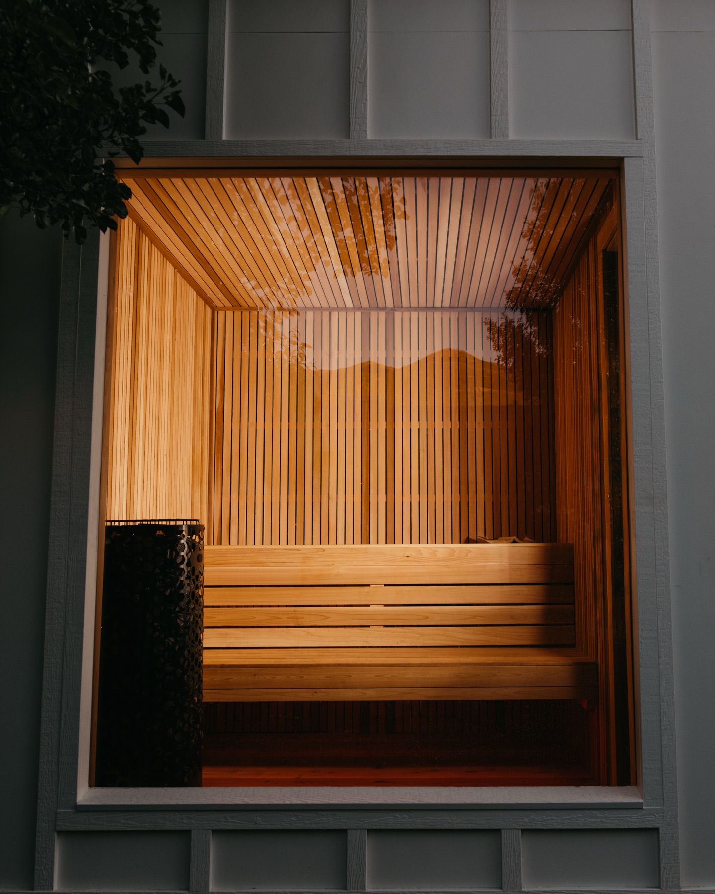 Cedar sauna interior
